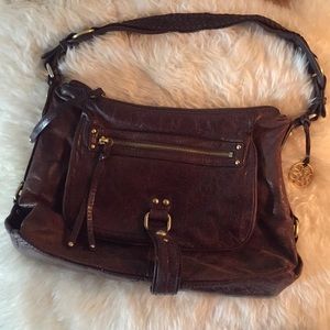 The Sak brown leather hobo bag